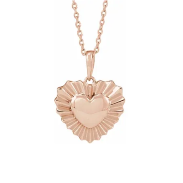 14K Starburst Heart Necklace - Image 3