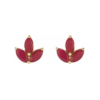 14K Natural Ruby Cluster Earrings - Image 2