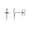 14K Gold and  .025 CTW Natural Diamond Dagger Earrings - Image 3