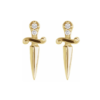 14K Gold and  .025 CTW Natural Diamond Dagger Earrings - Image 2