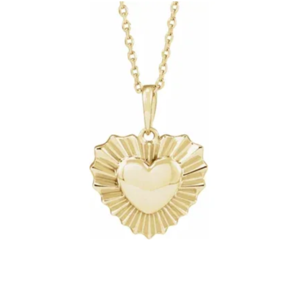 14K Starburst Heart Necklace