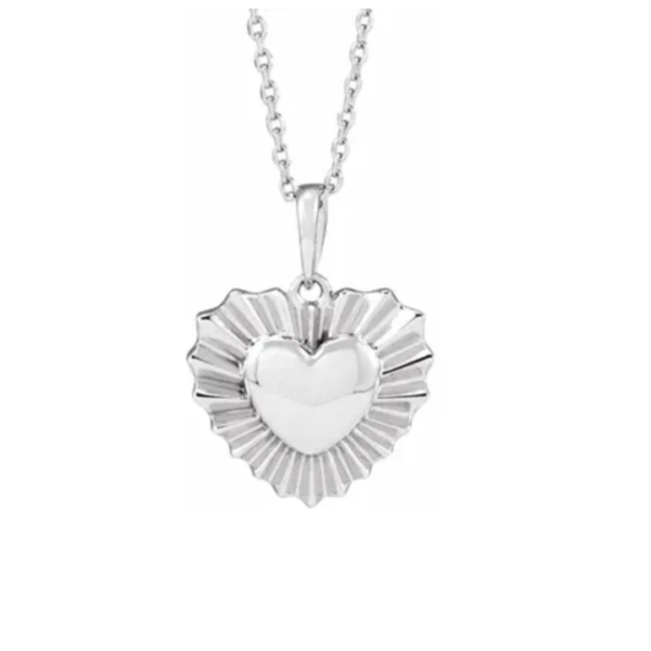 14K Starburst Heart Necklace - Image 2