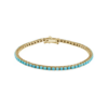 14K Yellow Natural Turquoise Line 7 1/2″ Bracelet