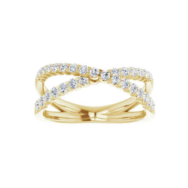 14K Gold 1/2 CTW Diamond Criss-Cross Ring - Image 6