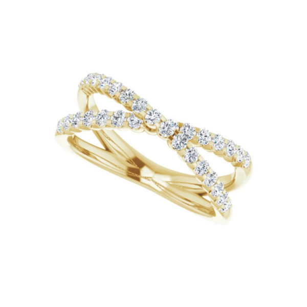 14K Gold 1/2 CTW Diamond Criss-Cross Ring - Image 5