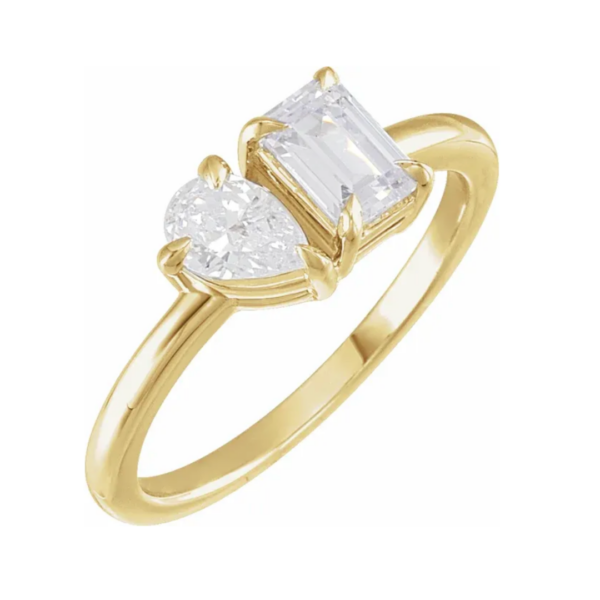 14K Gold 1 CTW Diamond Two-Stone Ring