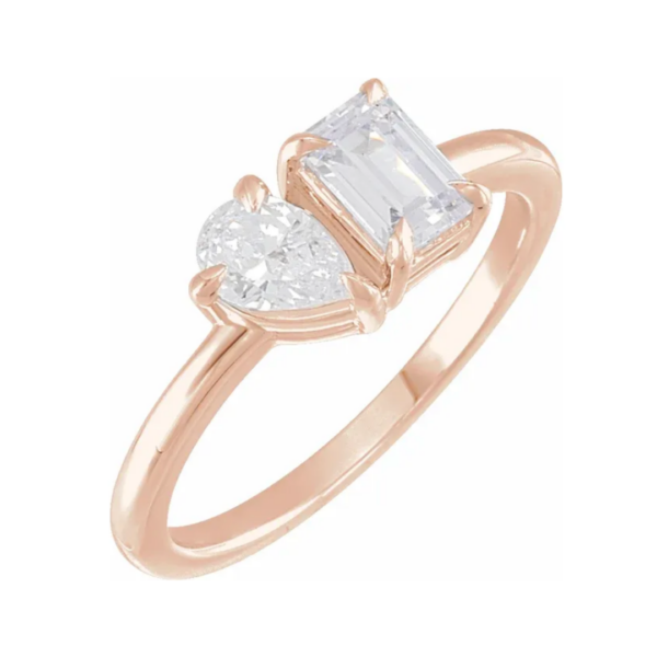 14K Gold 1 CTW Diamond Two-Stone Ring - Image 4