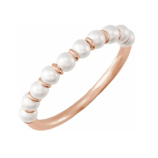 14K Cultured White Freshwater Pearl Ring - Image 4