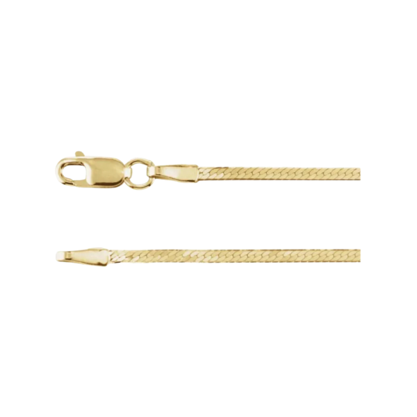 14K Yellow Flexible Herringbone Chain Bracelet - Image 2