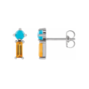 14K Natural Turquoise & Natural Citrine Earrings - Image 4