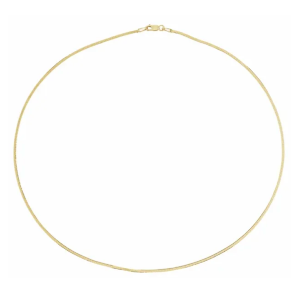 14K Yellow Flexible Herringbone Chain Necklace - Image 3