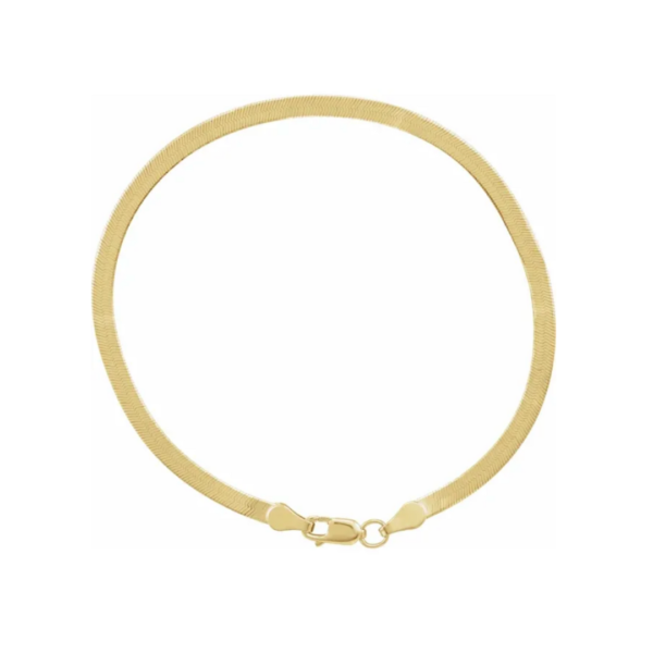 14K Yellow Flexible Herringbone Chain Bracelet - Image 6