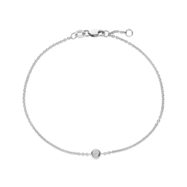 14K Gold Solitaire Diamond Bracelet - Image 3