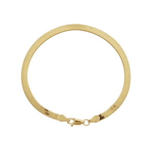 Fine jewelry, herringbone chain bracelet, solid gold