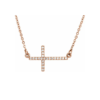 14K 1/10 CTW Lab-Grown Diamond Sideways Cross Necklace - Image 4