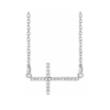 14K 1/10 CTW Lab-Grown Diamond Sideways Cross Necklace - Image 3