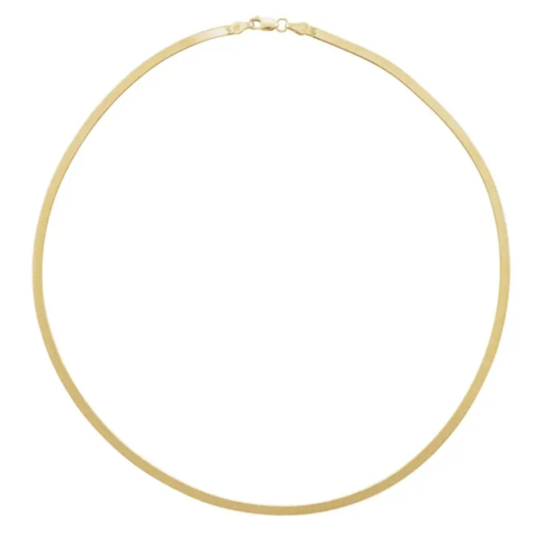 14K Yellow Flexible Herringbone Chain Necklace - Image 5