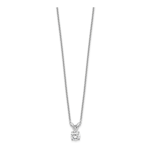 14K Round Lab Grown Diamond Solitaire Necklace - Image 5