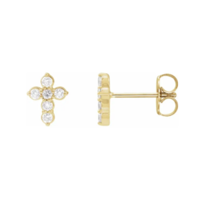 Solid gold and lab grown diamond earrings