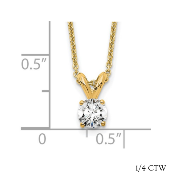 14K Round Lab Grown Diamond Solitaire Necklace - Image 6