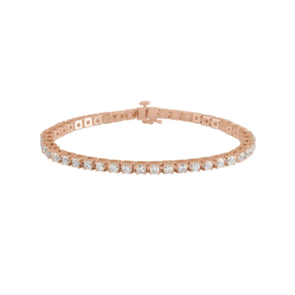 Fine jewelry, diamond tennis line bracelet, 5 CT, rose gold