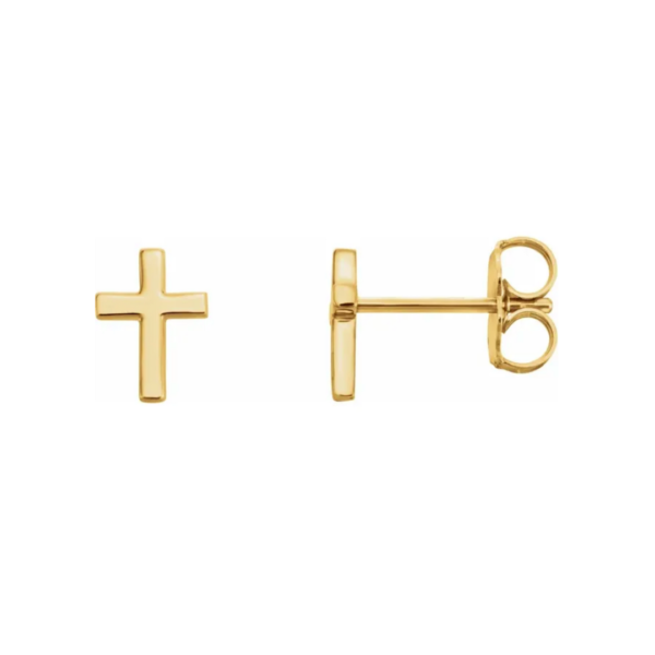 14K Cross Earrings