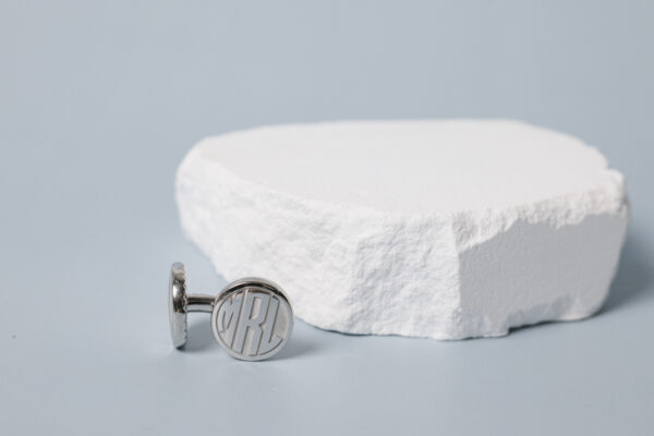 Sterling Silver Block Monogram Cuff Links - Image 3