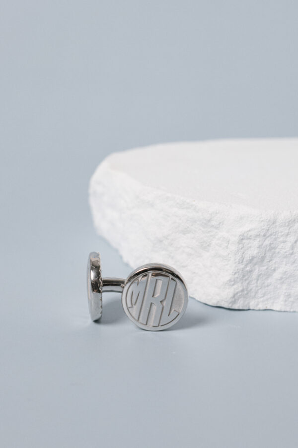 Sterling Silver Block Monogram Cuff Links - Image 4