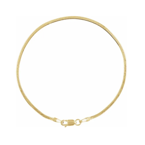 14K Yellow Flexible Herringbone Chain Bracelet - Image 5