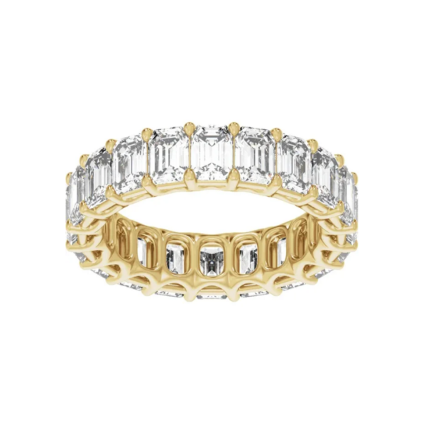 14K Emerald Diamond Eternity Band - Image 4
