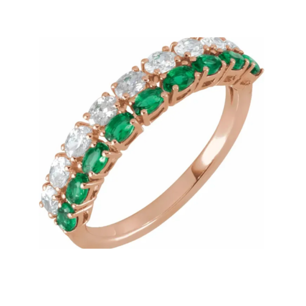 Solid gold diamond and emerald ring, the woodlands