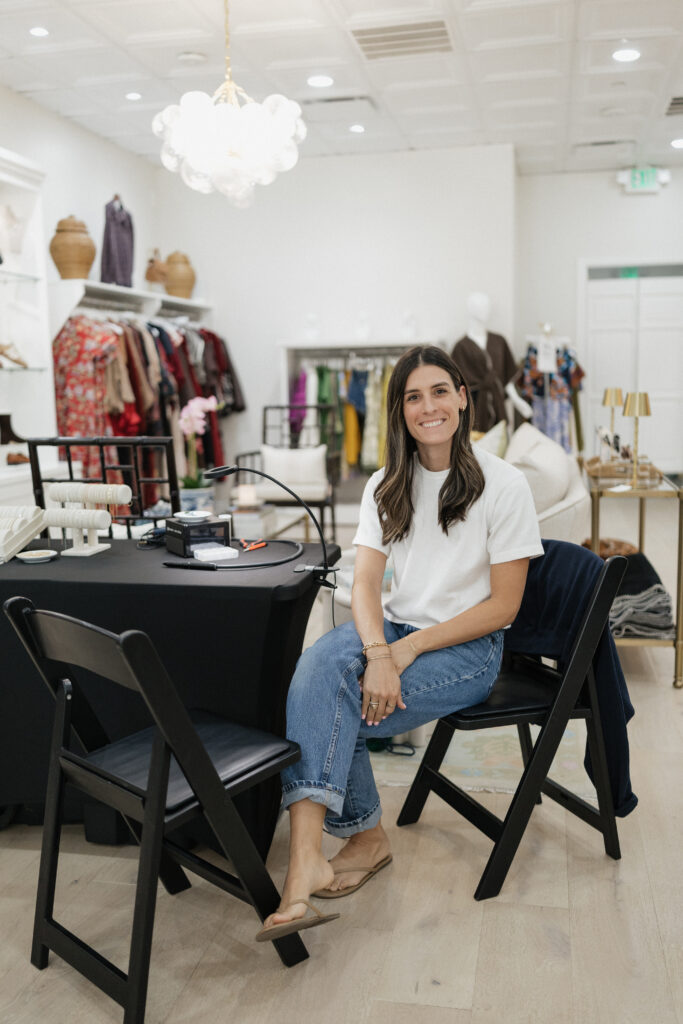 permanent jewelry pop up hosted at Monkees in The Woodlands